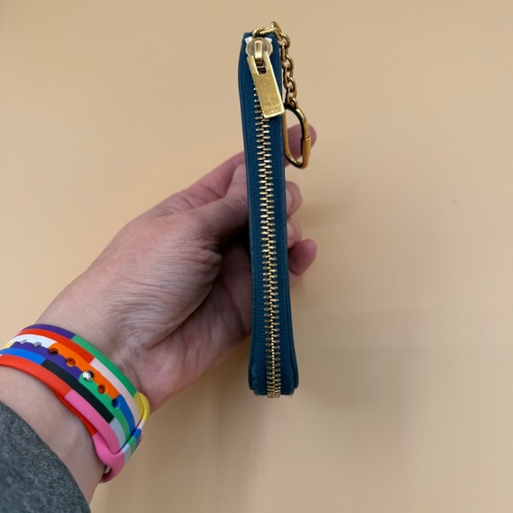 Celine Blue Black Colorblock Key Holder Cardholder Pouch Wallet with Dust - Picture 9 of 13